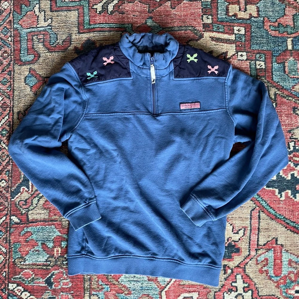 Vineyard Vines Shep Shirt Fish Bone Embroidered Blue size Small